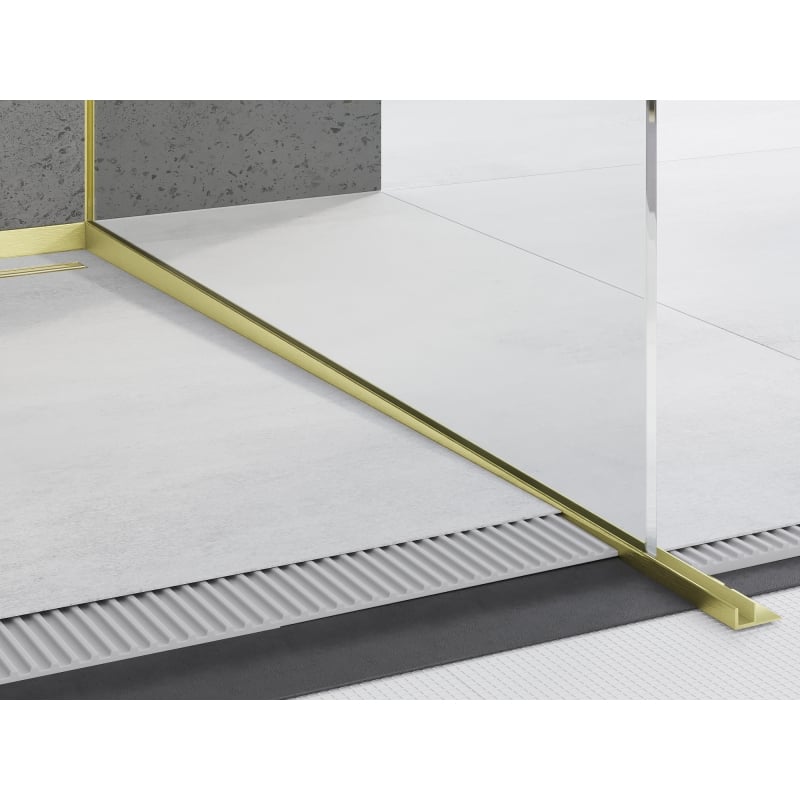 Mexen Line-B listwa spadkowa do szkła 180 cm prawa, złota szczotka - 185504180R