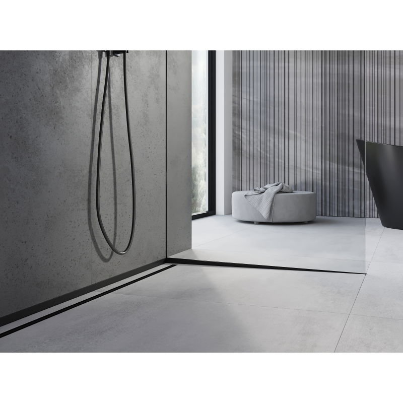 Mexen Line-B listwa spadkowa do szkła 120 cm prawa, czarna - 187004120R