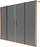 Mexen Velar Duo parawan nawannowy 2-skrzydłowy rozsuwany 200 x 150 cm, grafit, miedź szczotkowana - 896-200-000-42-65