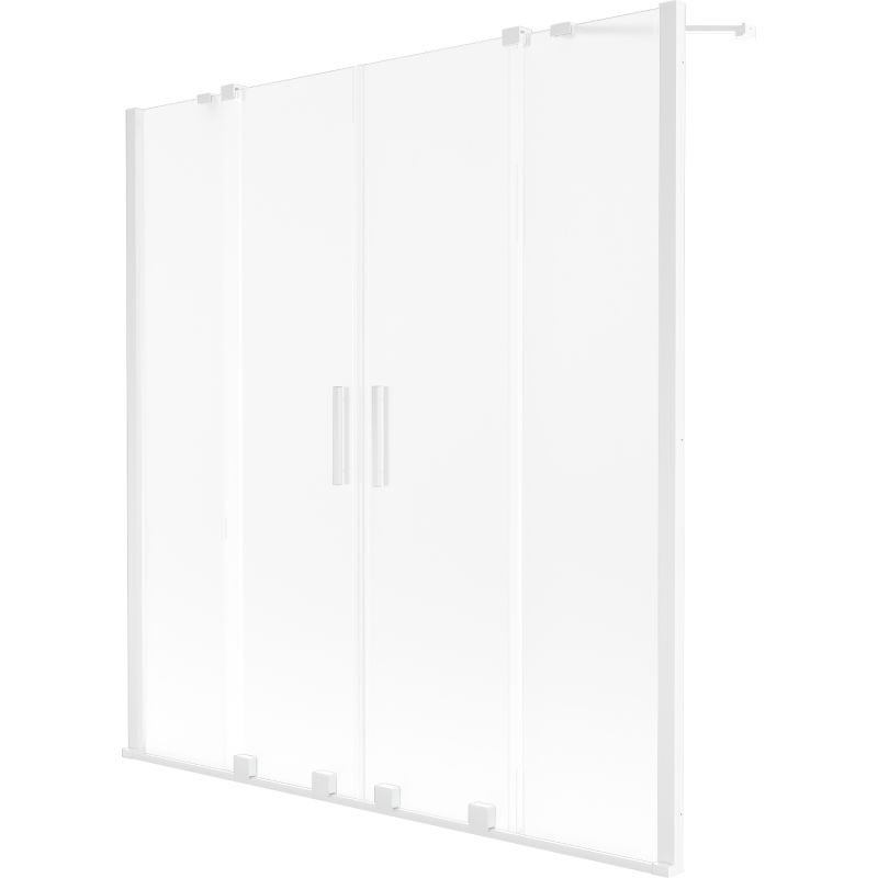 Mexen Velar Duo parawan nawannowy 2-skrzydłowy rozsuwany 140 x 150 cm, szron, biały - 896-140-000-32-20