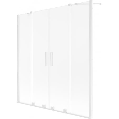 Mexen Velar Duo parawan nawannowy 2-skrzydłowy rozsuwany 140 x 150 cm, szron, biały - 896-140-000-32-20
