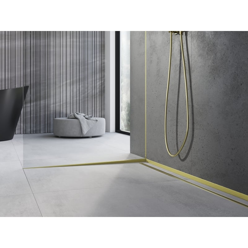 Mexen Line-B listwa spadkowa do szkła 120 cm lewa, złota szczotka - 185504120L