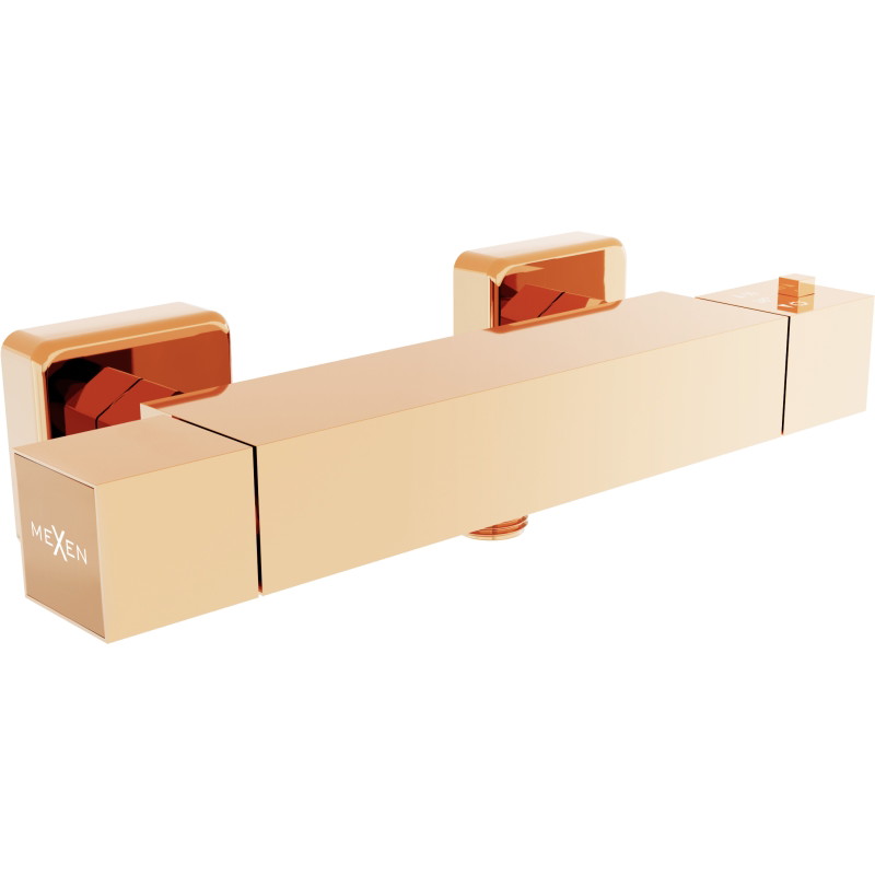 Mexen Cube termostatyczna bateria prysznicowa, różowe złoto - 77200-60