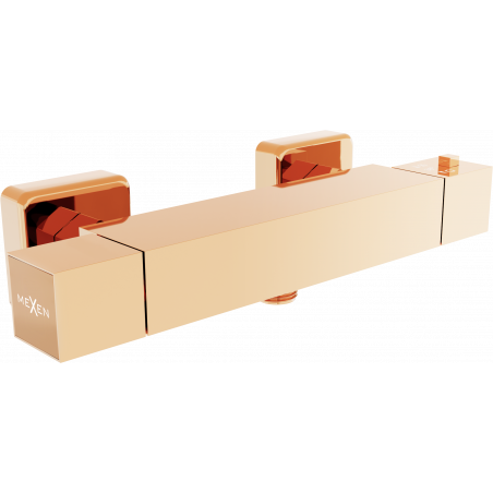 Mexen Cube termostatyczna bateria prysznicowa, różowe złoto - 77200-60