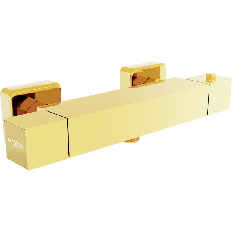 Mexen Cube termostatyczna bateria prysznicowa, złota - 77200-50