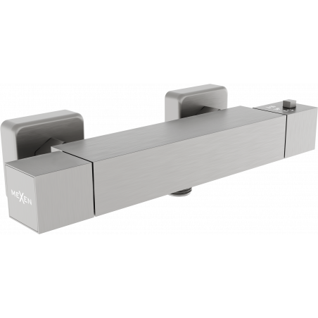 Mexen Cube termostatyczna bateria prysznicowa, gun gray szczotkowany - 77200-66