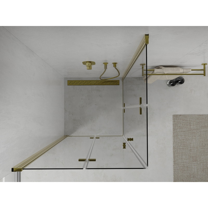 Mexen Lima Duo kabina prysznicowa składana 70 x 70 cm, transparent, złota - 856-070-070-50-00-02