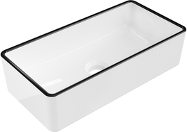 Mexen Nadia umywalka nablatowa 46 x 23 cm, biała/czarna rant - 21614607