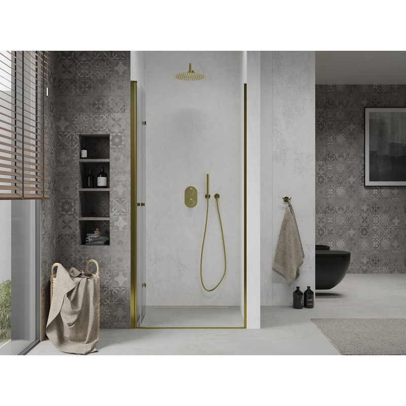 Mexen Lima drzwi prysznicowe składane 70 cm, transparent, złote - 856-070-000-50-00