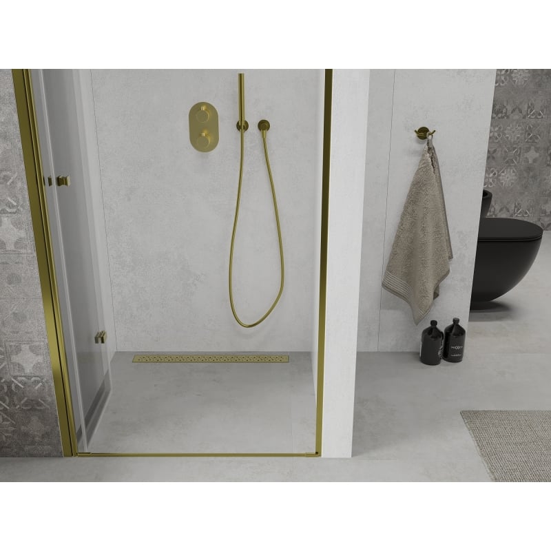 Mexen Lima drzwi prysznicowe składane 80 cm, transparent, złote - 856-080-000-50-00