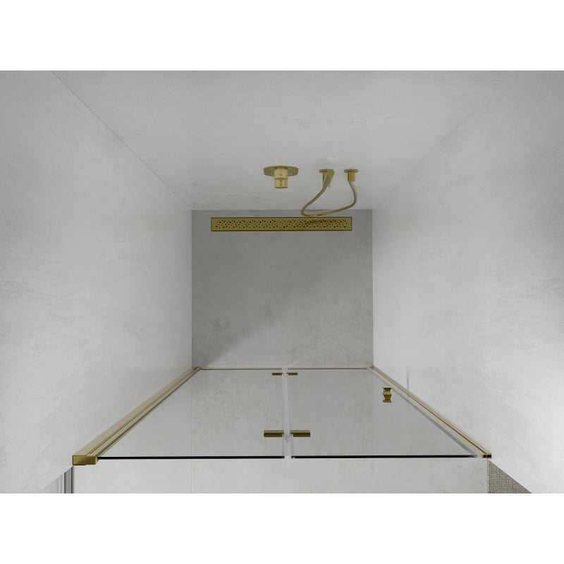 Mexen Lima drzwi prysznicowe składane 90 cm, transparent, złote - 856-090-000-50-00