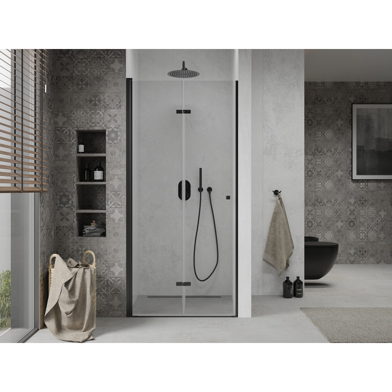 Mexen Lima drzwi prysznicowe składane 70 cm, transparent, czarne - 856-070-000-70-00