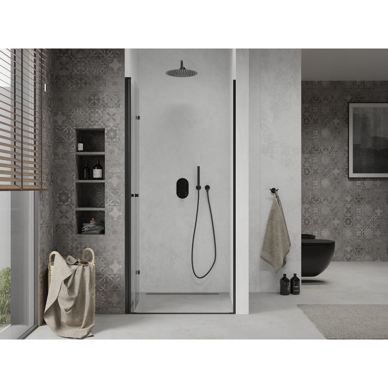 Mexen Lima drzwi prysznicowe składane 70 cm, transparent, czarne - 856-070-000-70-00