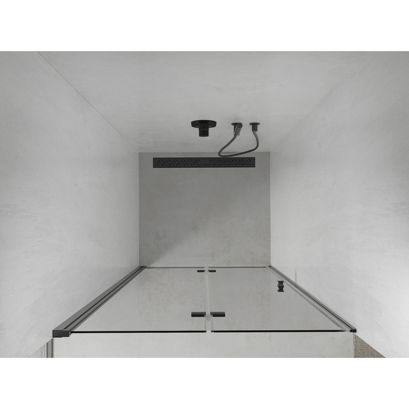 Mexen Lima drzwi prysznicowe składane 110 cm, transparent, czarne - 856-110-000-70-00