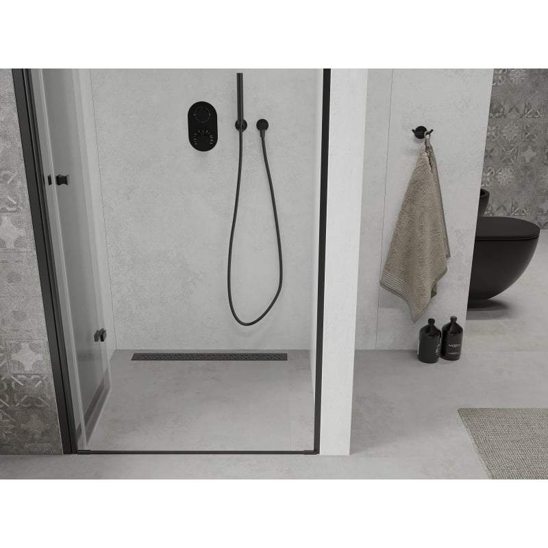 Mexen Lima drzwi prysznicowe składane 120 cm, transparent, czarne - 856-120-000-70-00