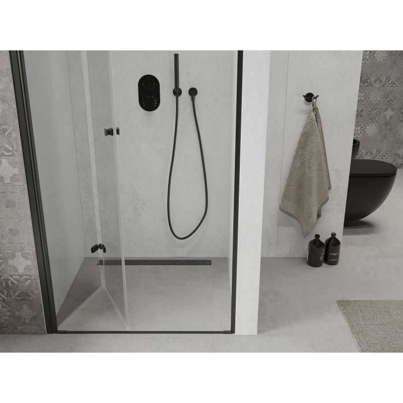 Mexen Lima drzwi prysznicowe składane 120 cm, transparent, czarne - 856-120-000-70-00