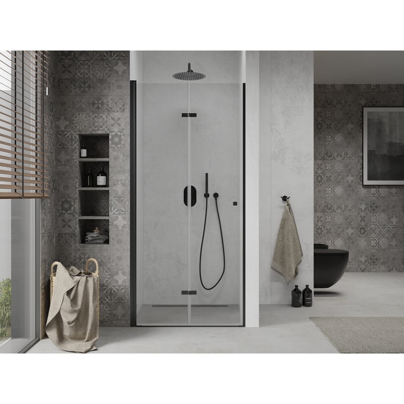Mexen Lima drzwi prysznicowe składane 120 cm, transparent, czarne - 856-120-000-70-00