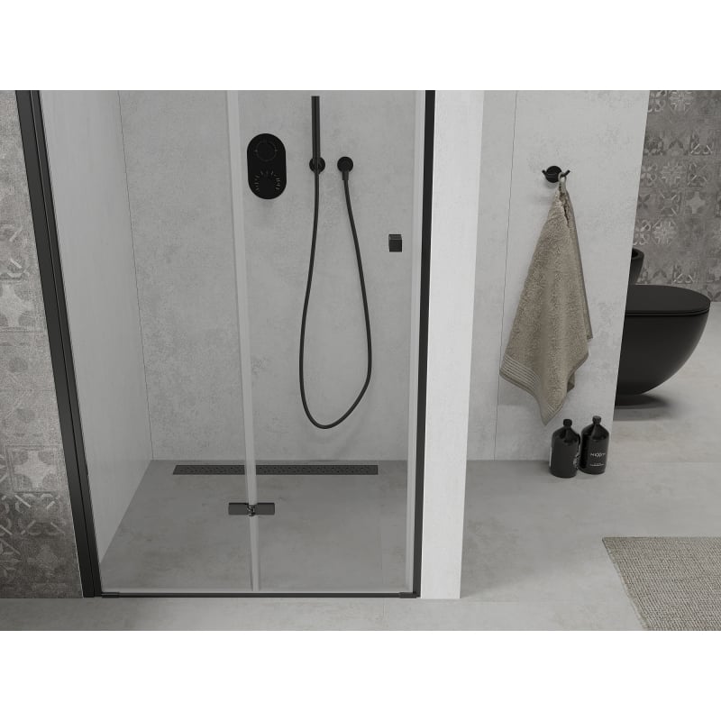Mexen Lima drzwi prysznicowe składane 120 cm, transparent, czarne - 856-120-000-70-00
