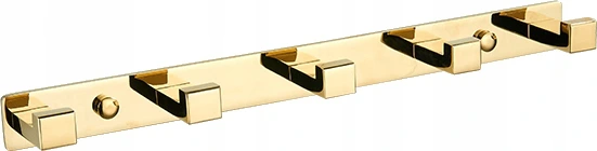 Mexen haczyk na ręcznik z pięcioma uchwytami, złoty - 709265-50