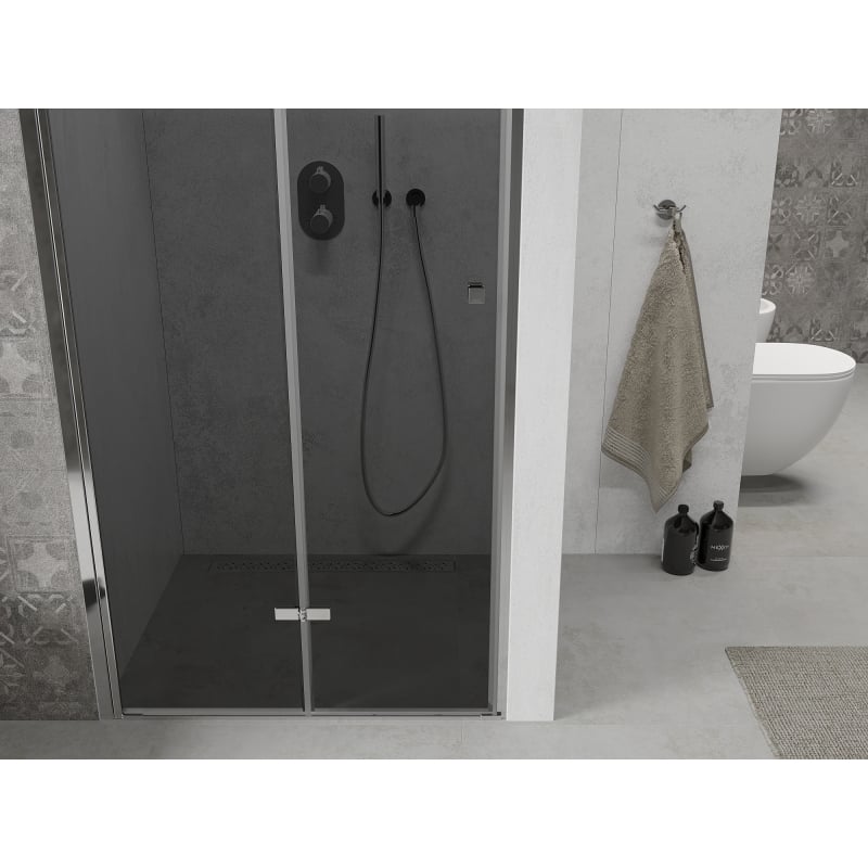 Mexen Lima drzwi prysznicowe składane 120 cm, grafit, chrom - 856-120-000-01-40
