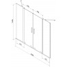Mexen Velar Duo parawan nawannowy 2-skrzydłowy rozsuwany 160 x 150 cm, szron, złoty szczotkowany - 896-160-000-32-55