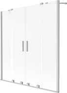 Mexen Velar Duo parawan nawannowy 2-skrzydłowy rozsuwany 160 x 150 cm, szron, nikiel szczotkowany - 896-160-000-32-97
