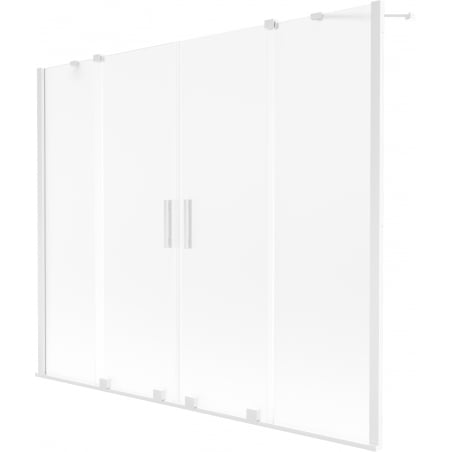 Mexen Velar Duo parawan nawannowy 2-skrzydłowy rozsuwany 170 x 150 cm, szron, biały - 896-170-000-32-20