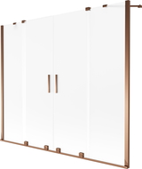 Mexen Velar Duo parawan nawannowy 2-skrzydłowy rozsuwany 170 x 150 cm, szron, różowe złoto - 896-170-000-32-60