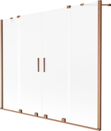 Mexen Velar Duo parawan nawannowy 2-skrzydłowy rozsuwany 200 x 150 cm, szron, miedź szczotkowana - 896-200-000-32-65