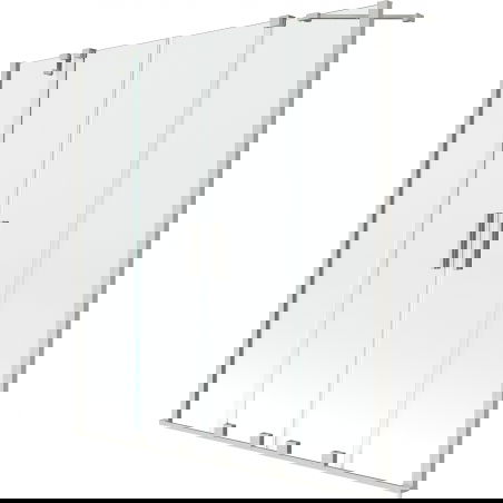 Mexen Velar Duo parawan nawannowy 2-skrzydłowy rozsuwany 160 x 150 cm, transparent, nikiel szczotkowany - 896-160-000-02-97