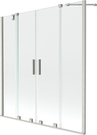 Mexen Velar Duo parawan nawannowy 2-skrzydłowy rozsuwany 160 x 150 cm, transparent, nikiel szczotkowany - 896-160-000-02-97