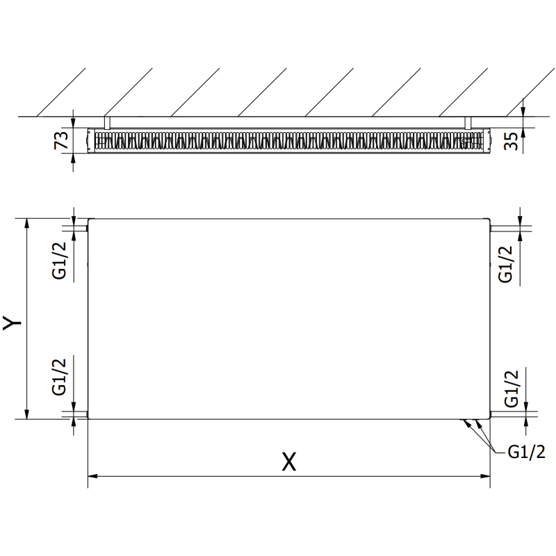 Mexen Flat CVF21 grzejnik płytowy 300 x 900 mm, podłączenie dolne, 567 W, antracyt - W621F-030-090-66