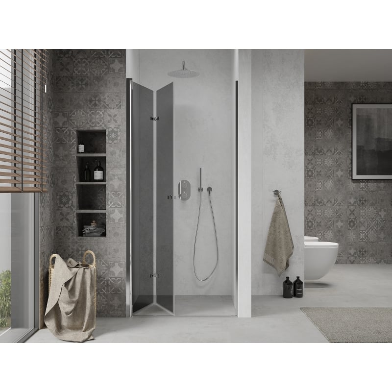 Mexen Lima drzwi prysznicowe składane 90 cm, grafit, chrom - 856-090-000-01-40