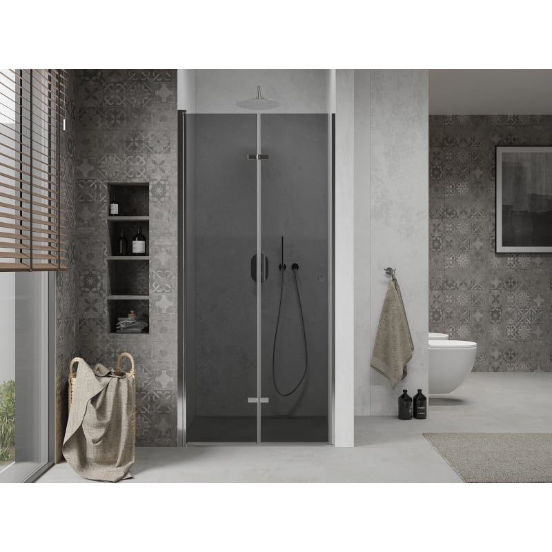 Mexen Lima drzwi prysznicowe składane 90 cm, grafit, chrom - 856-090-000-01-40