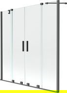 Mexen Velar Duo parawan nawannowy 2-skrzydłowy rozsuwany 140 x 150 cm, transparent, gun metal - 896-140-000-02-95