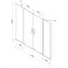 Mexen Velar Duo parawan nawannowy 2-skrzydłowy rozsuwany 170 x 150 cm, transparent, gun metal - 896-170-000-02-95