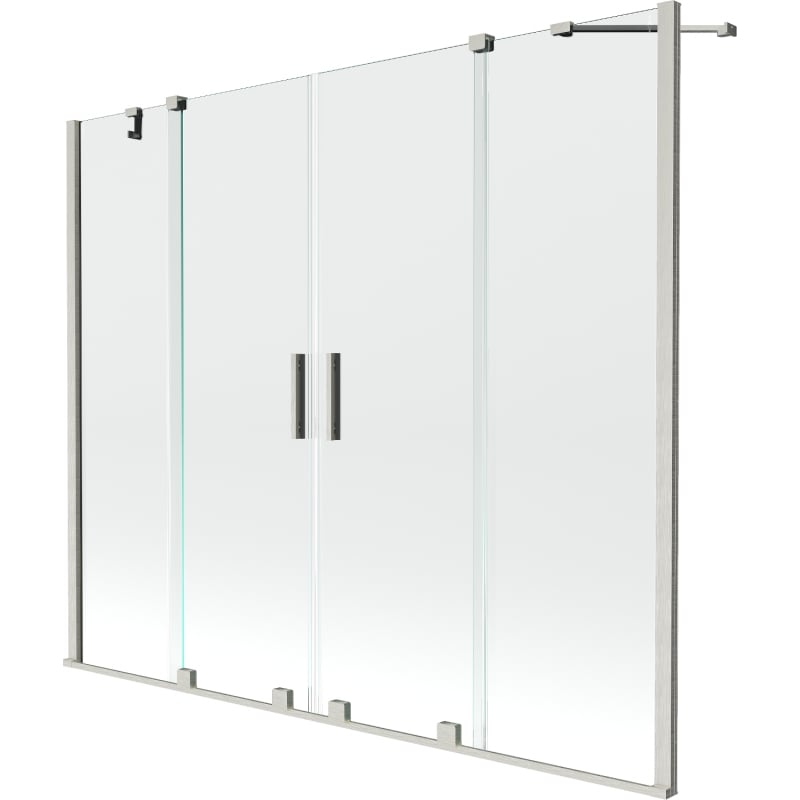 Mexen Velar Duo parawan nawannowy 2-skrzydłowy rozsuwany 170 x 150 cm, transparent, nikiel szczotkowany - 896-170-000-02-97