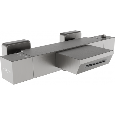 Mexen Cube termostatyczna bateria wannowa,  gun gray szczotkowany - 77360-66