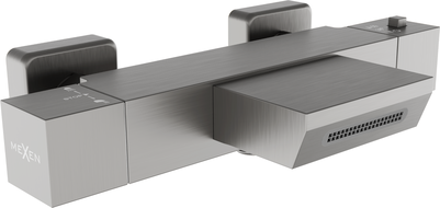 Mexen Cube termostatyczna bateria wannowa,  gun gray szczotkowany - 77360-66