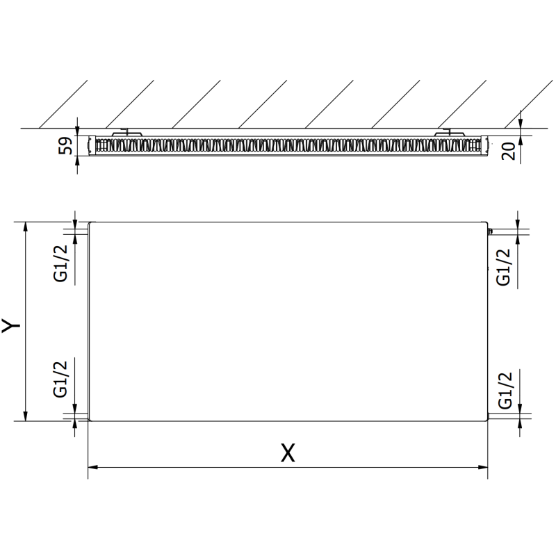 Mexen Flat CF11 grzejnik płytowy 900 x 1300 mm, podłączenie boczne, 1418 W, czarny - W411F-090-130-70