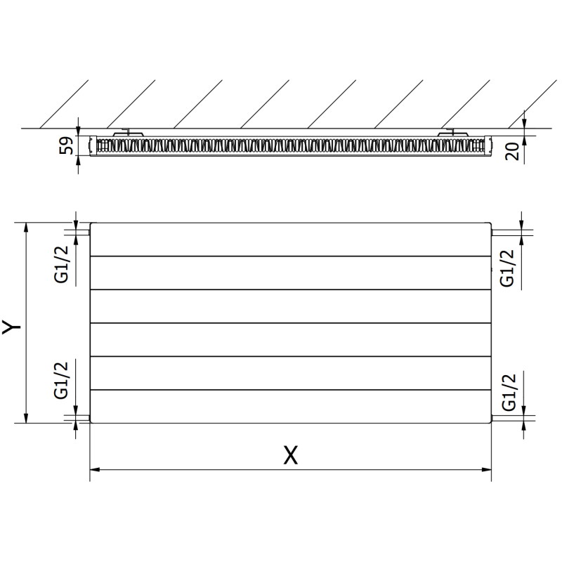Mexen Line CL11 grzejnik płytowy 400 x 400 mm, podłączenie boczne, 222 W, czarny - W411L-040-040-70