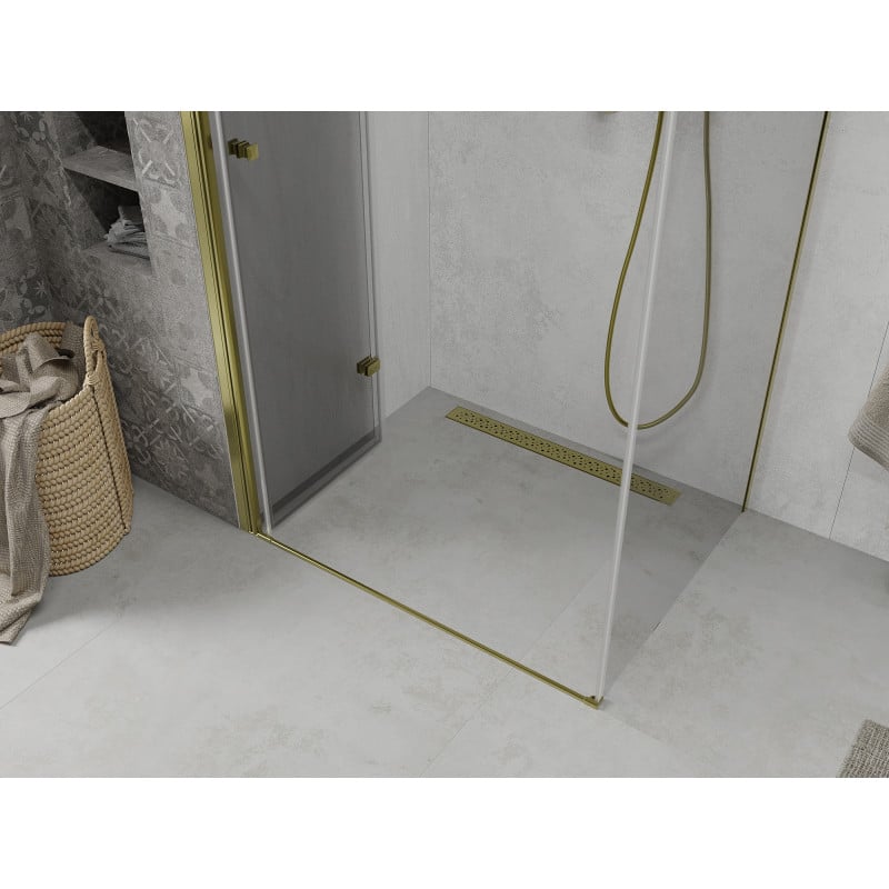 Mexen Lima kabina prysznicowa składana 70 x 90 cm, transparent, złota - 856-070-090-50-00