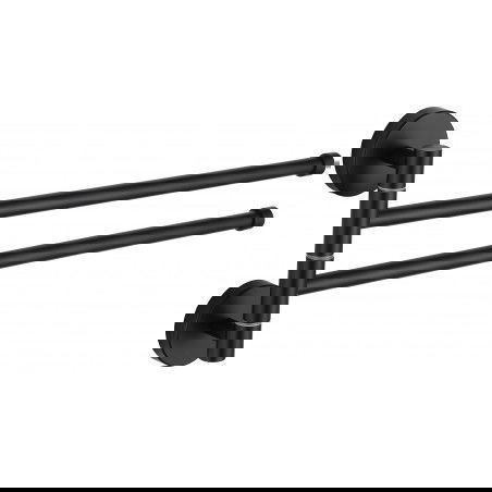 Mexen podwójny obrotowy wieszak na ręcznik, czarny - 7039242-70