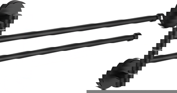 Mexen podwójny obrotowy wieszak na ręcznik, czarny - 7039242-70