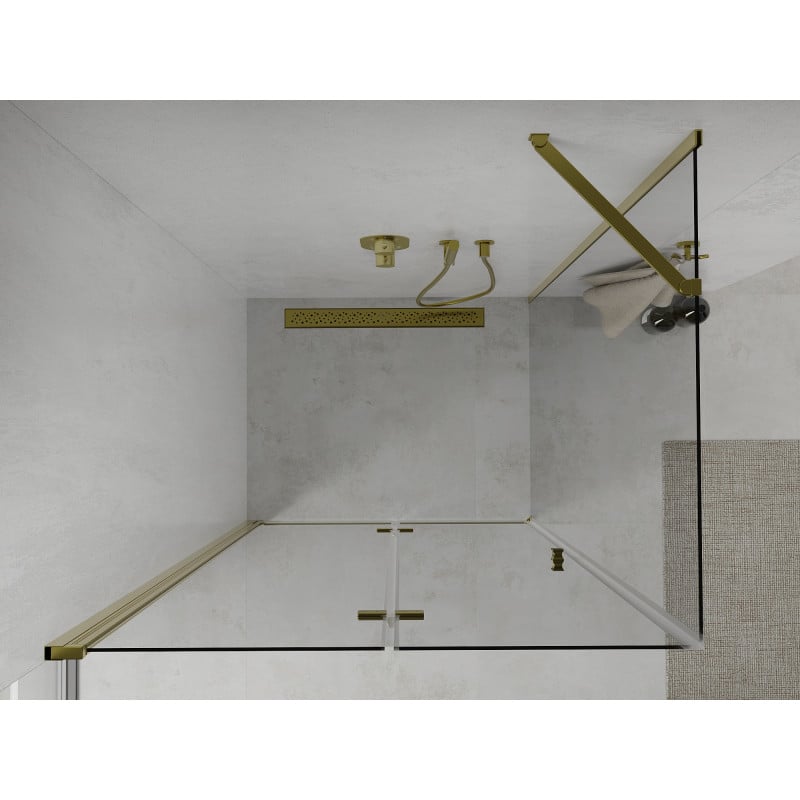 Mexen Lima kabina prysznicowa składana 100 x 90 cm, transparent, złota - 856-100-090-50-00