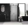 Mexen Exo-B Duo drzwi prysznicowe podwójne uchylne 70 cm, transparent, czarne - 814-070-000-70-00