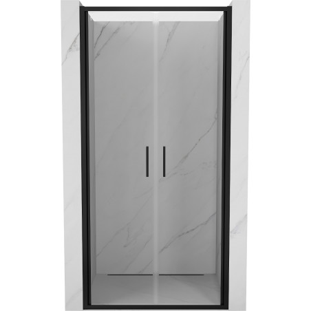 Mexen Exo-B Duo drzwi prysznicowe podwójne uchylne 80 cm, transparent, czarne - 814-080-000-70-00