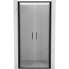 Mexen Exo-B Duo drzwi prysznicowe podwójne uchylne 80 cm, transparent, czarne - 814-080-000-70-00