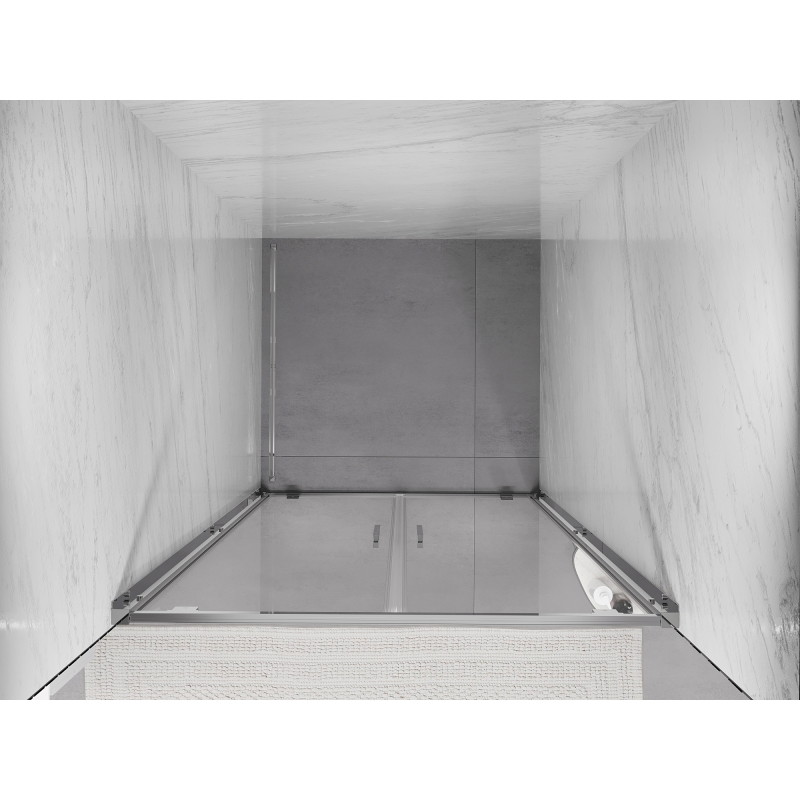 Mexen Exo-BR Duo drzwi prysznicowe podwójne uchylne 100 cm, transparent, chrom - 8182-100-000-01-00