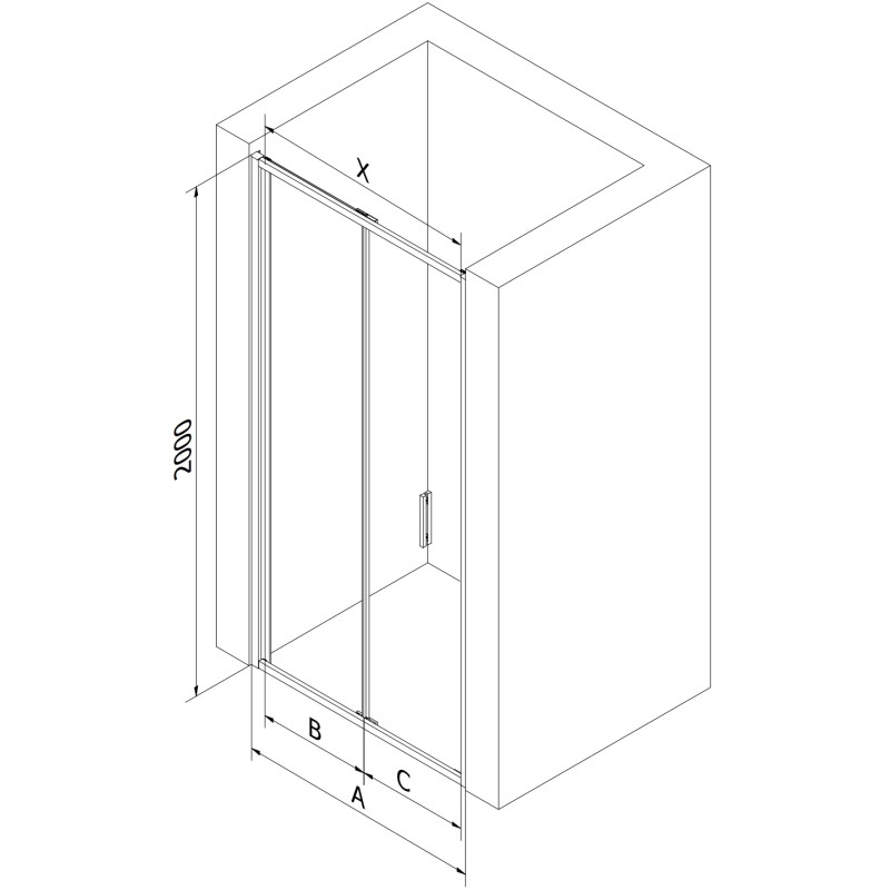 Mexen Exo-F drzwi prysznicowe składane 80 cm, transparent, chrom - 816-080-000-01-00